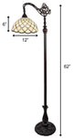 Tiffany Style Impearled Reading Floor Lamp, 62" Tall