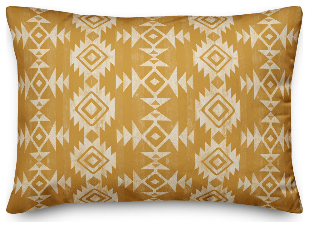 Golden Tribal Pattern 14x20 Spun Poly Pillow