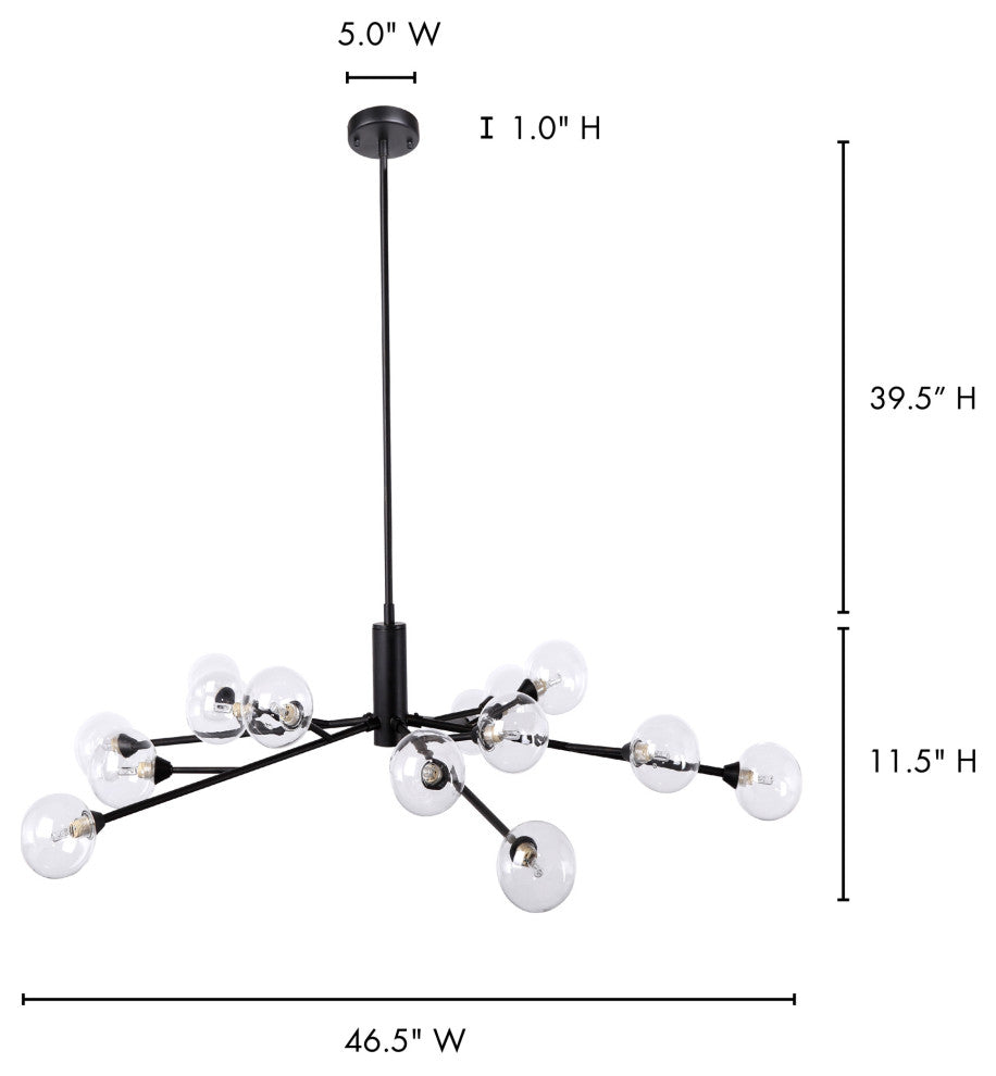 Contemporary Draco Pendant Lamp - Black