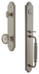 Arc 1-Piece Dummy Handleset, F Grip and Soleil Knob, Satin Nickel, 848731