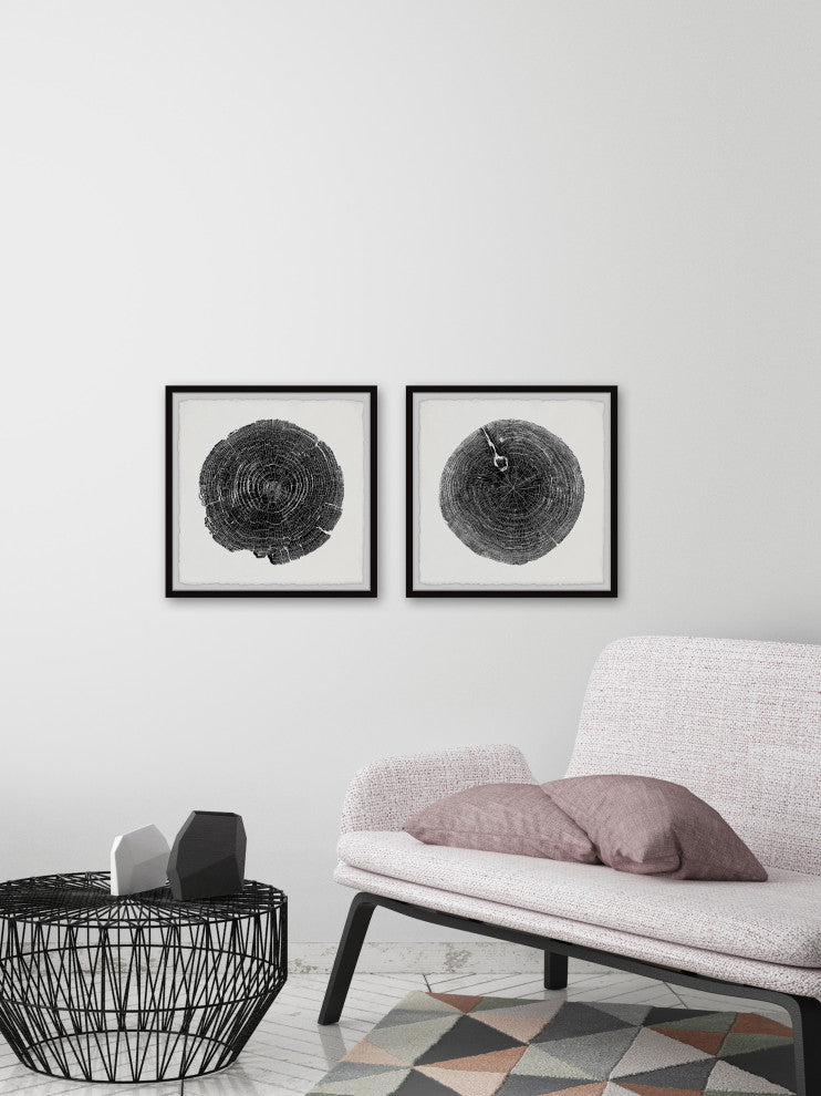 Charred Diptych, Set of 2, 32x32 Panels