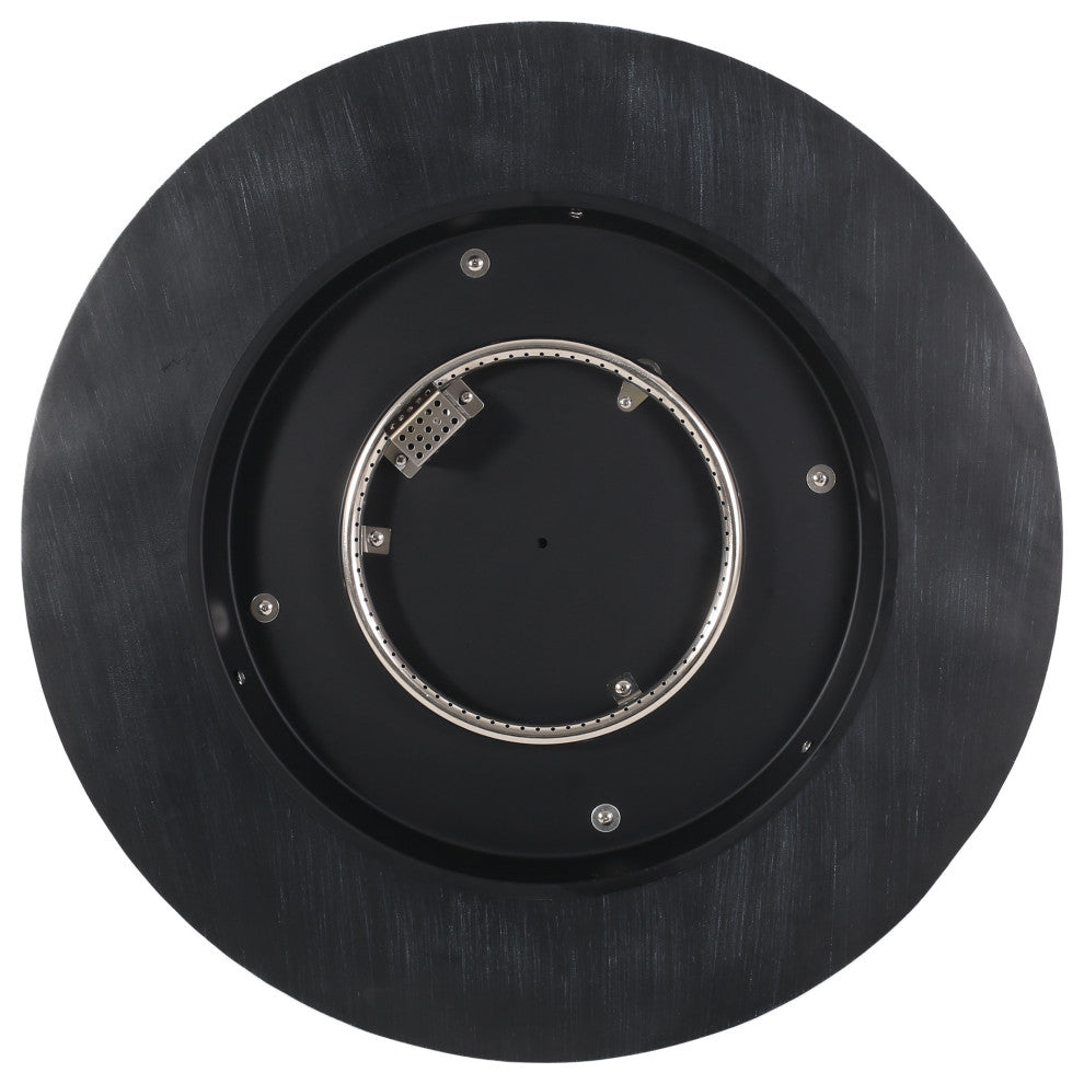 Jasmine Outdoor 40,000 BTU Circular Fire Pit, Brushed Black
