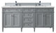 James Martin 650-V72-UGR-3ENC 72" Urban Gray Double Vanity w/ 3 CM Quartz Top