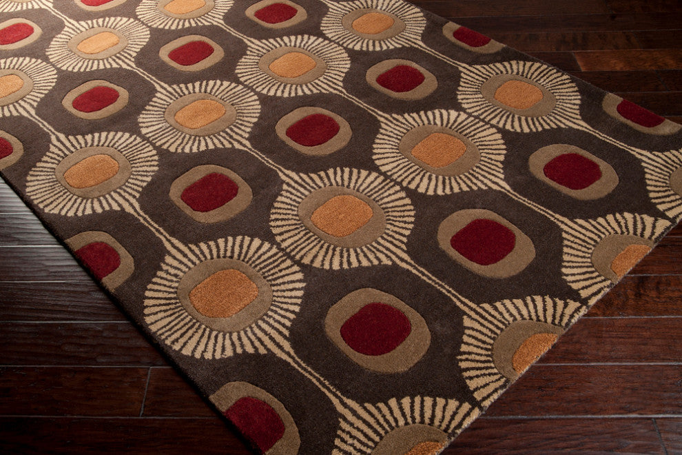 Surya Forum FM-7170 Modern Area Rug, Dark Brown, 5' x 8' Rectangle