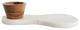 Marble Serving Board With Mango Wood Bowl, White and Natural