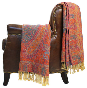 Paisley Wool Jacquard Throw