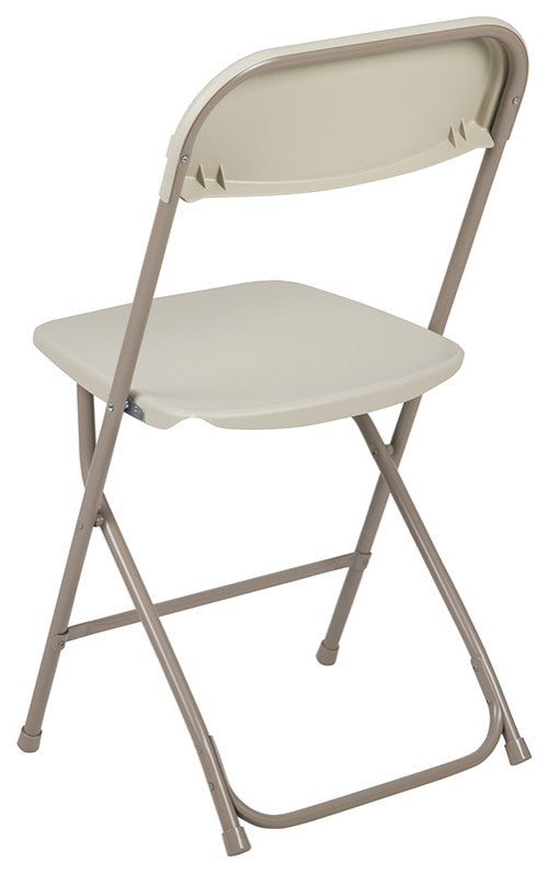 Hercules Series Plastic Folding Chair - 2 Pack 650LB Weight Capacity, Beige