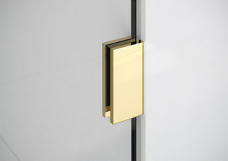 58.25"x65" Frameless Shower Bath Door Wall Hinge, Polished Brass