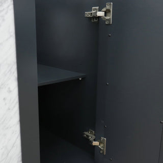 61" Double Sink Vanity, Dark Gray Finish With White Carrara Marble