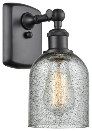 1-Light Caledonia 5" Sconce, Matte Black, Shade: Charcoal