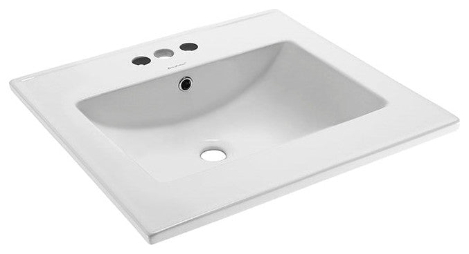 Swiss Madison Ceramic Vanity Top 24 With Three Faucet Holes