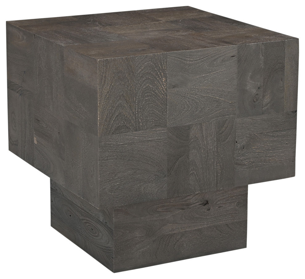 Camilla 2-piece Solid Wood Living Room Table Set, Dark Gray, Rectangular