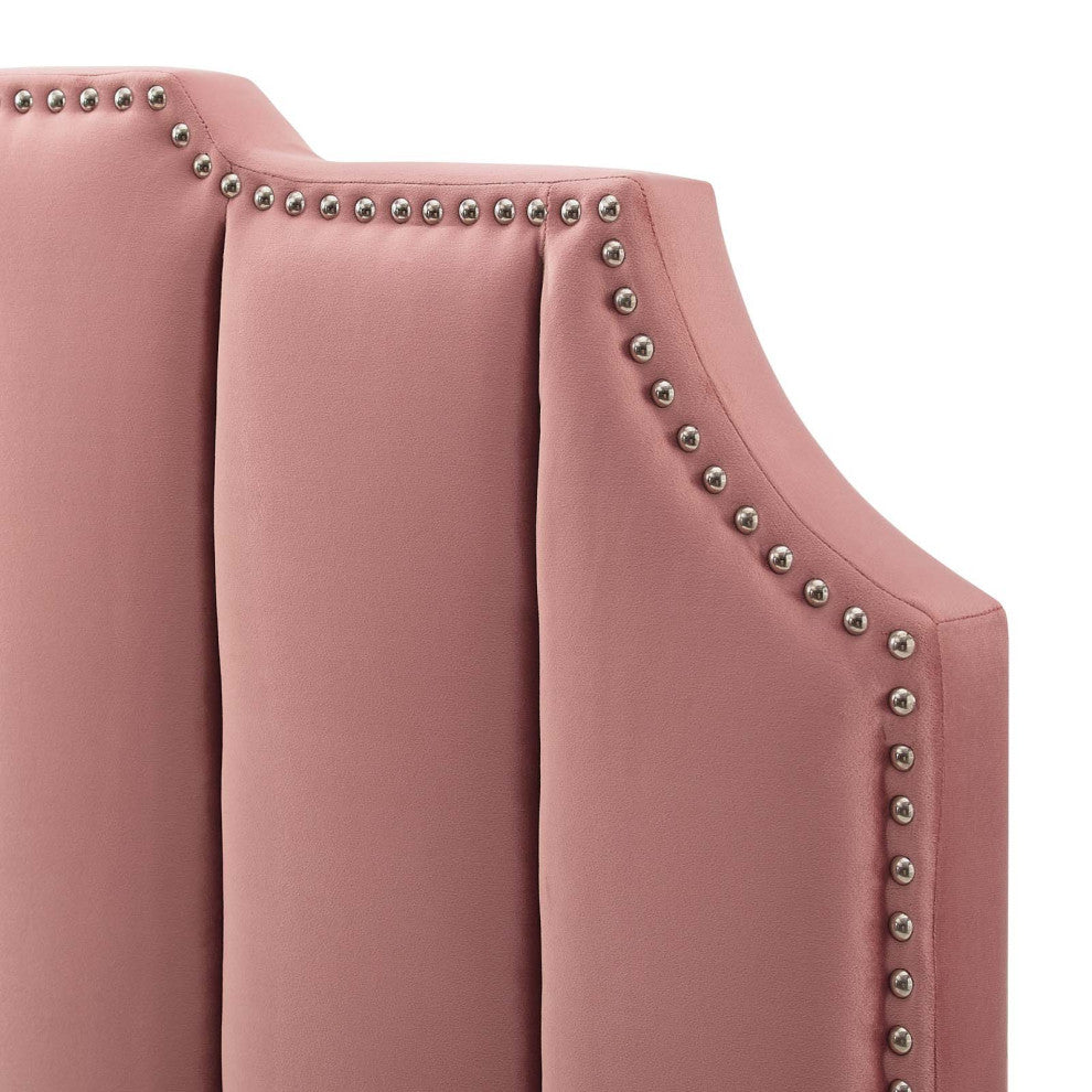 Headboard, Twin Size, Velvet, Pink, Modern Contemporary, Bedroom Master Suite