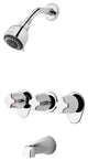 Pfister 3-Handle Tub and Shower Faucet, Metal Verve Knob Handles, Chrome