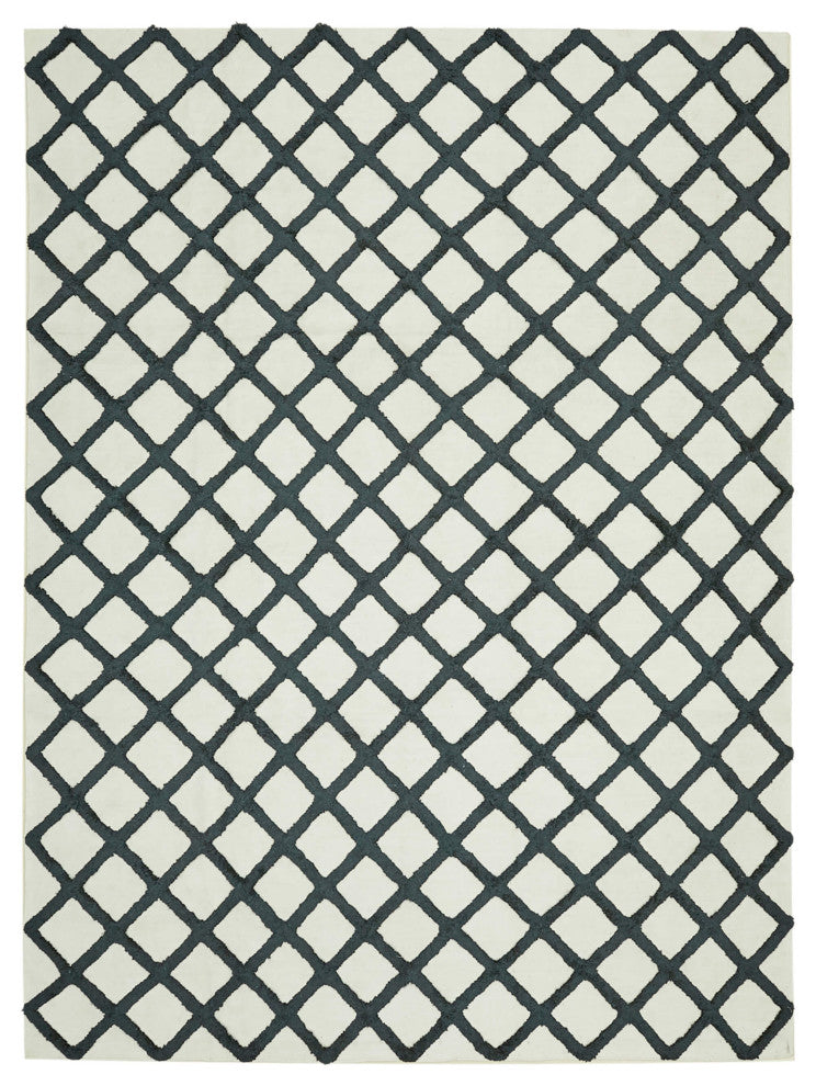 Rug N Carpet - Hand-knotted Modern Design 9' 0'' x 12' 0'' Flatweave Kilim Rug