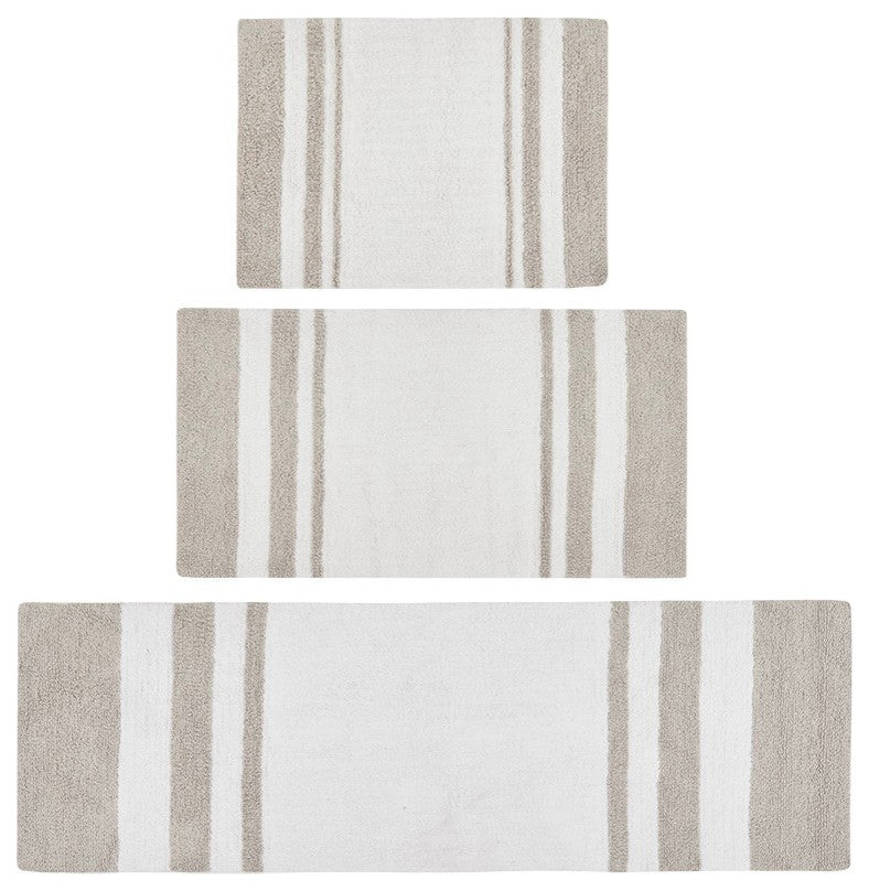 Madison Park Spa Cotton Reversible Bath Rug, Taupe