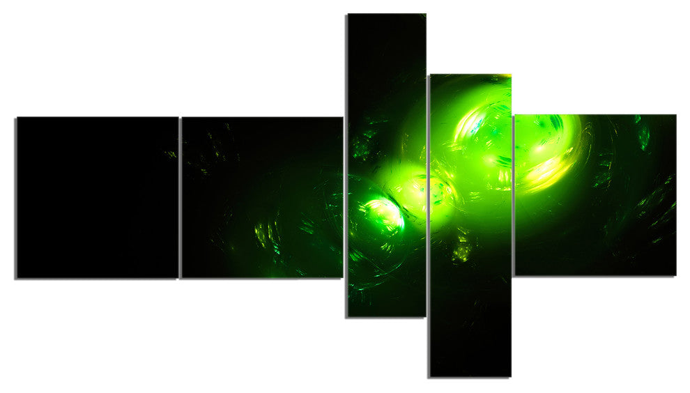 Air Bubbles Under Water, Abstract Canvas art print, 60"x32", 5 panels