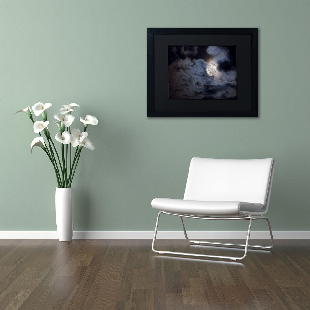 Jason Shaffer 'Supermoon ' Matted Framed Art, Black Frame, Black Mat, 14x11