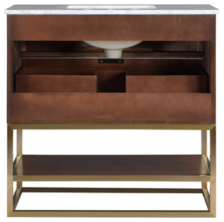 Monad Bathroom Vanity, Walnut, 36" Wide