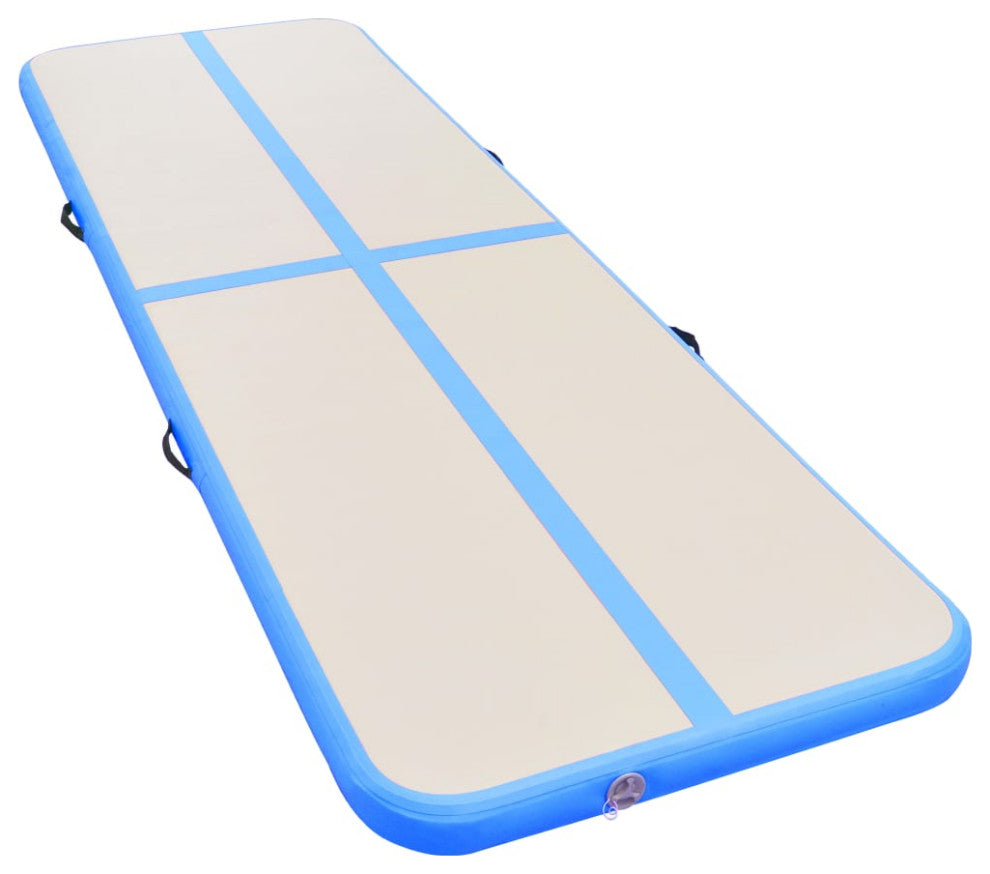 vidaXL Air Track Mat Gymnastics Air Mat with Pump Inflatable Mat PVC Blue