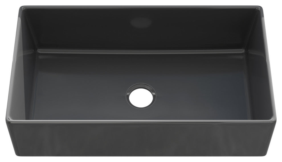 Sinber Farmhouse Apron Single Bowl Kitchen Sink with Fireclay 2 Accessories, Black, 36" X 20"