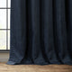 Faux Linen Darkening Curtain Single Panel, Nightfall Navy, 50"x108"