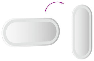 vidaXL LED Bathroom Mirror Wall Mounted Bathroom Vanity Mirror with Lights Oval