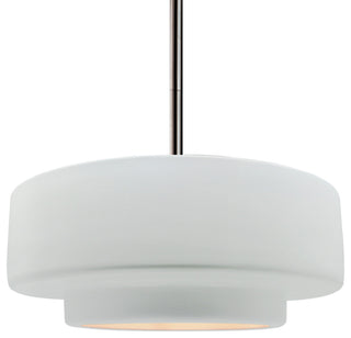 Radiance Medium Tier Pendant, Gloss White Frame, Brushed Nickel-Rigid Stem Kit