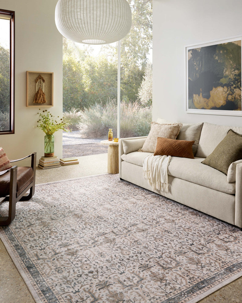 Loloi Washable Anniston Ivory/Stone Rug, 3'6"x5'6"