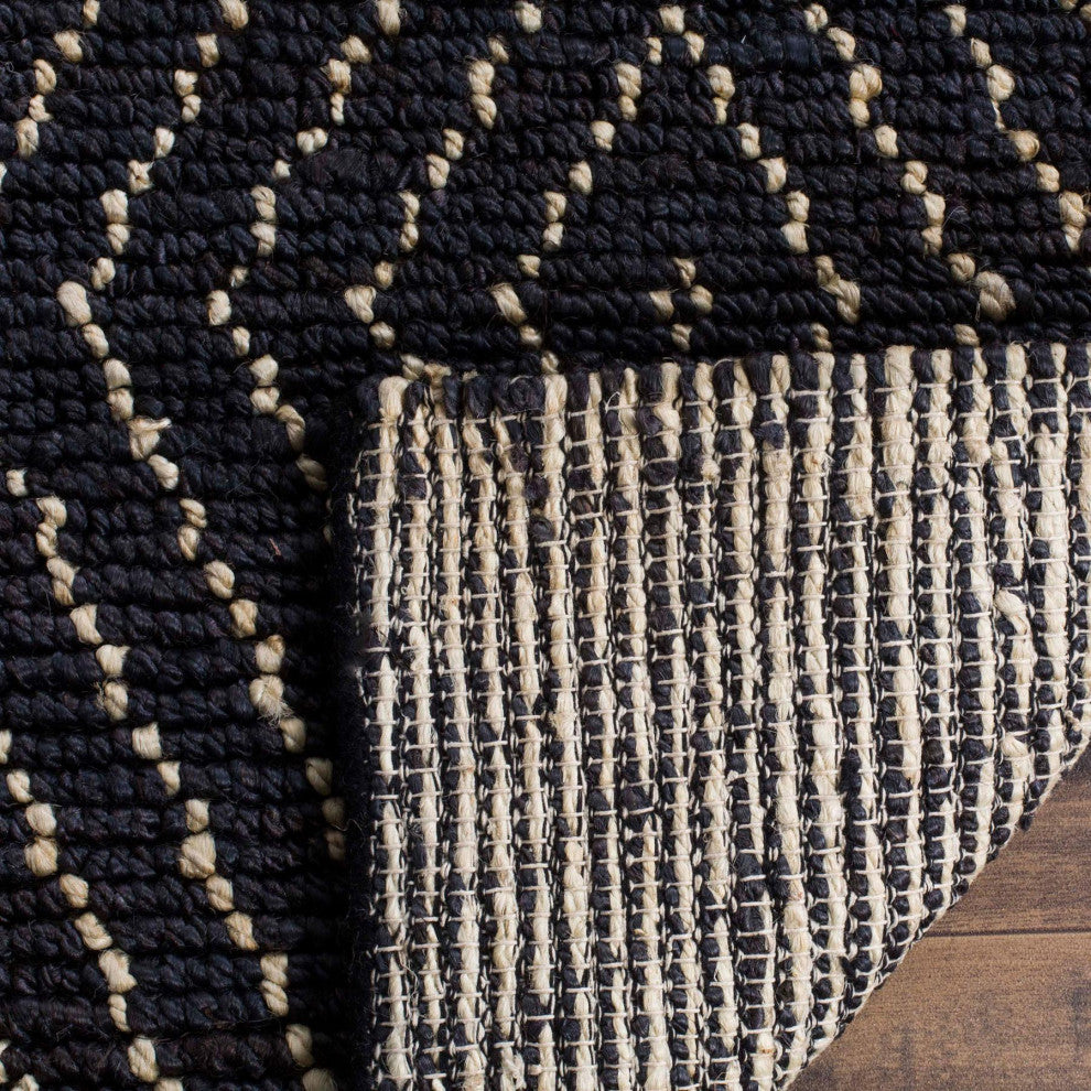 Safavieh Bohemian Area Rug, BOH702, Black and Ivory, 5'x8'
