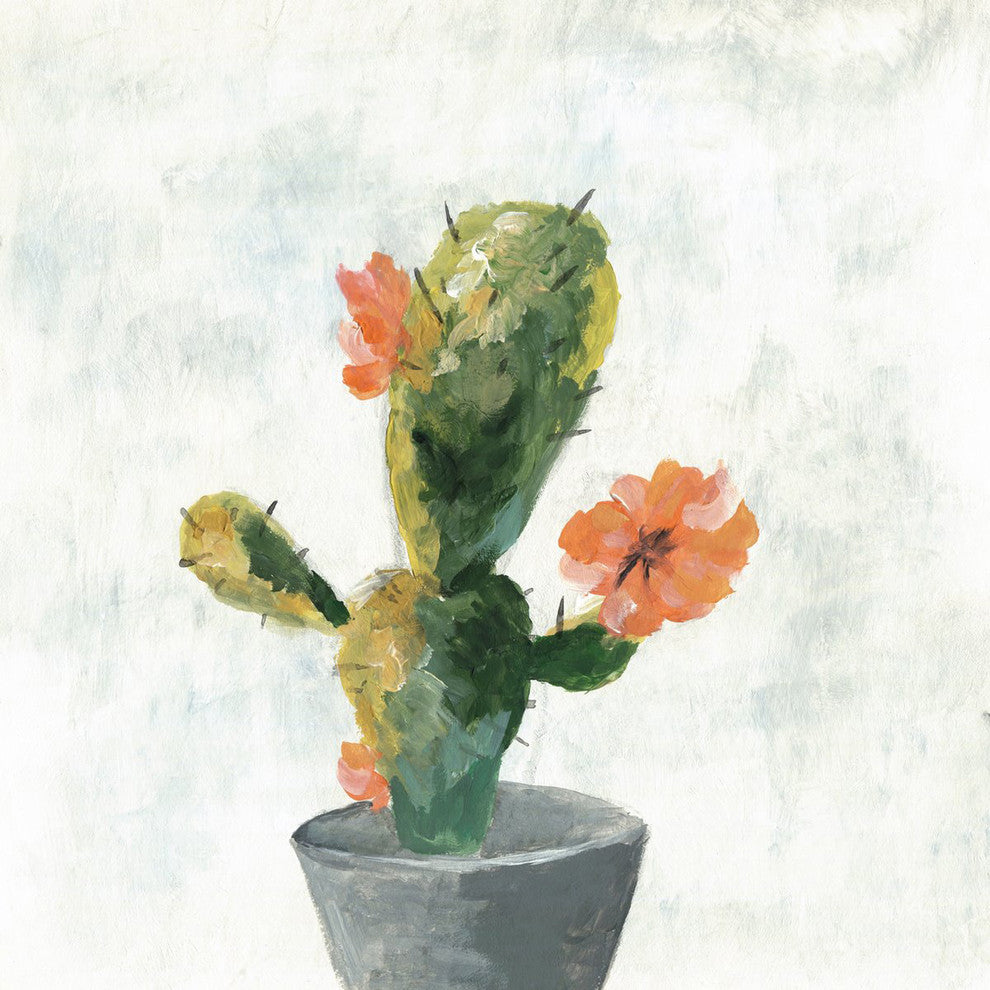 "Cactus with Pot" Painting Print on Wrapped Canvas, 48"x48"