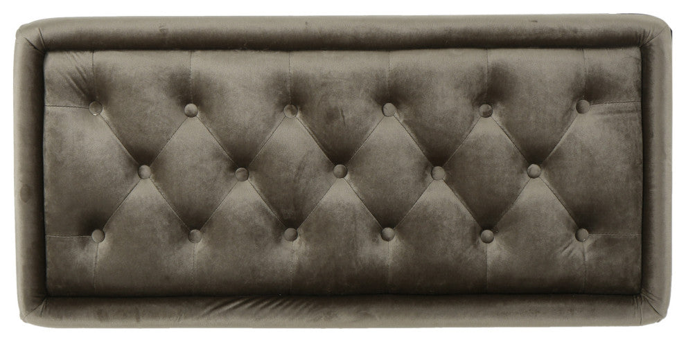 GDF Studio Constance Tufted Top Fabric Storage Ottoman, Gray