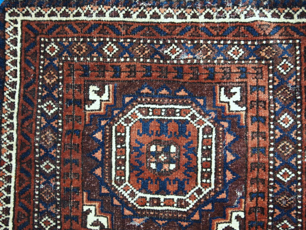 Handmade antique Afghan Baluch bag 1.4' x 1.5' ( 44cm x 45cm ) 1900s