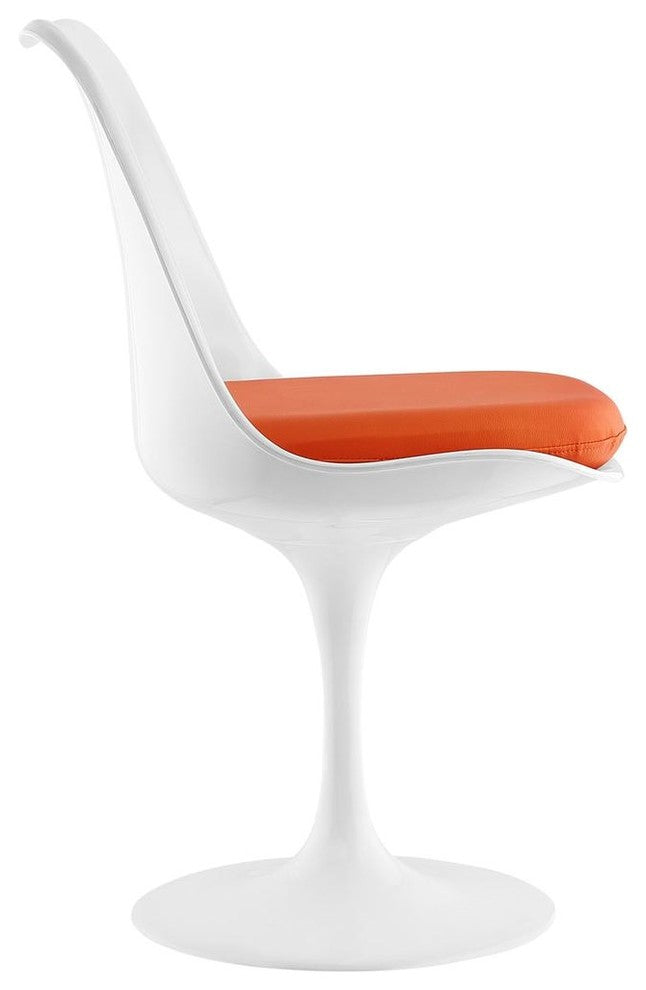 Modern Orange Tulip Dining Vinyl Side Chair