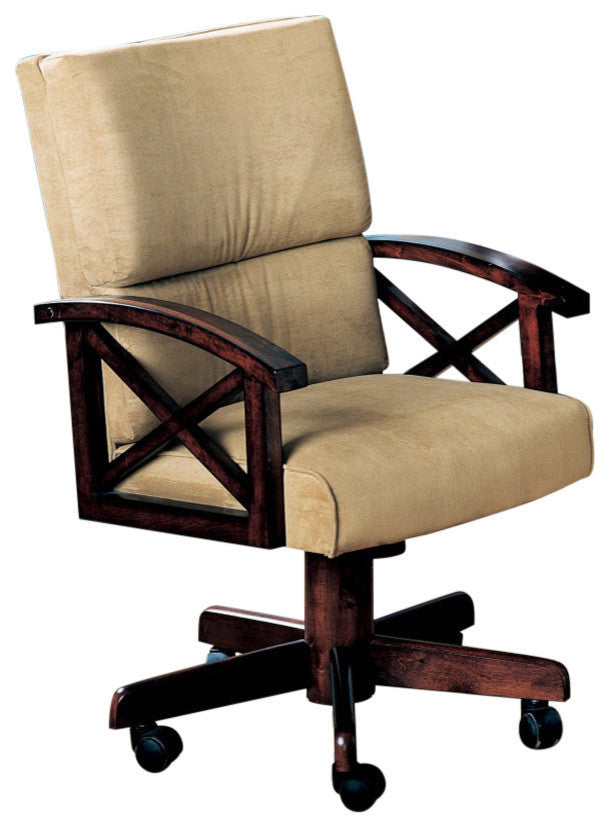 Benzara BM68943 Upholstered Arm Game Chair Brown