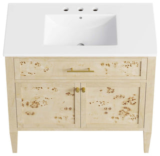 Elysian 36" Wood Bathroom Vanity - White Burl