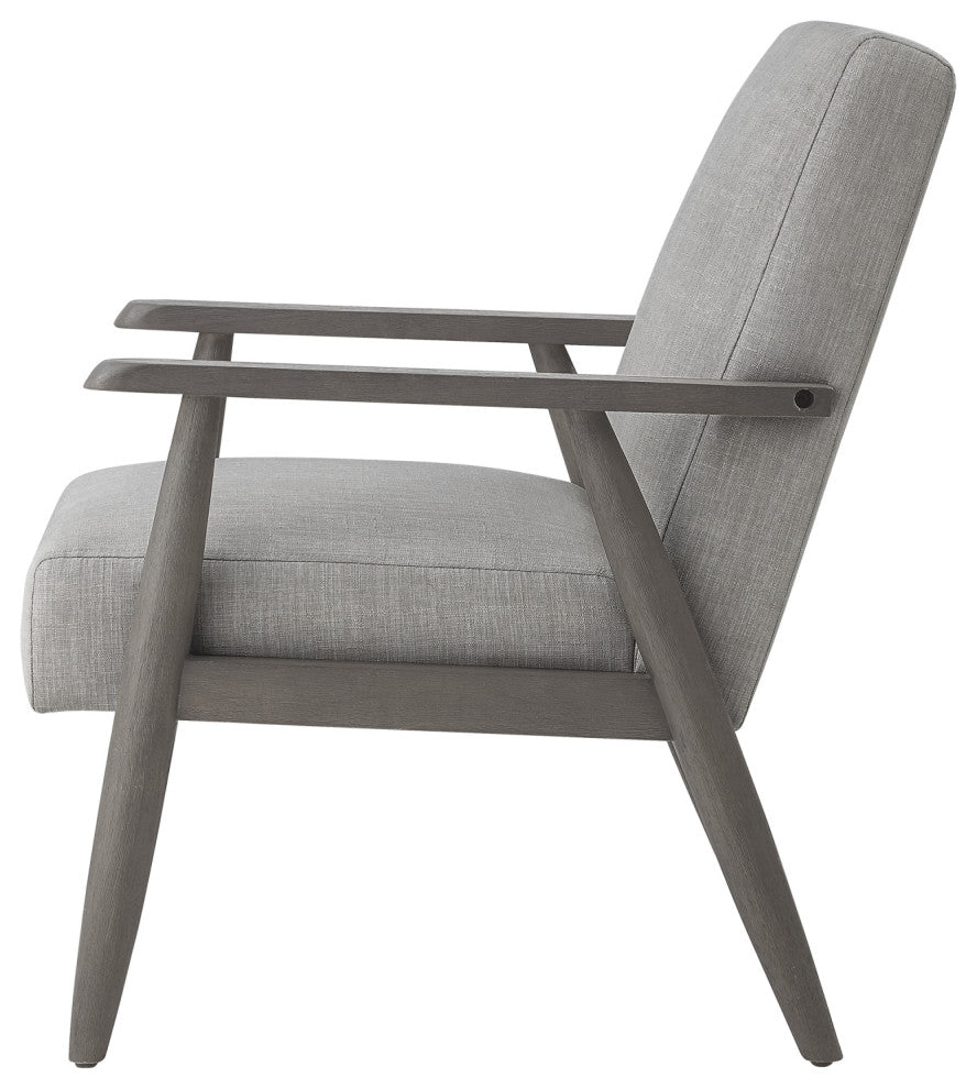 Rustic Manor Gian Armchair Upholstered, Gray and Gray Linen