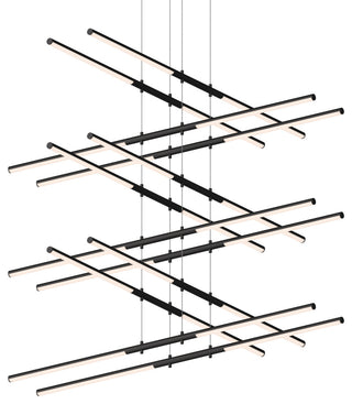 Sonneman 2806 Tik-Tak 47-1/2"W LED Six Tier Linear Chandelier - Satin Black