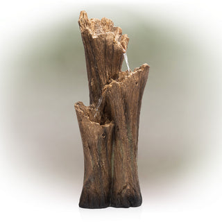 Alpine 3 Log Tiered Fountain w/ LED Lights, 39"