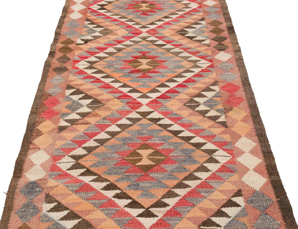Vintage Turkish Kilim Runner 3' 3" x 10' 6", 39 in. x 126 in.