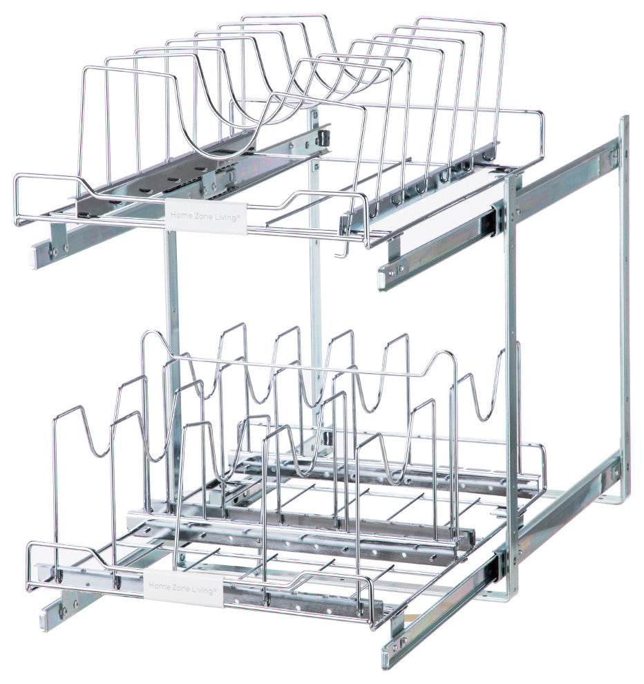 Home Zone Living Pull Out Drawer Cabinet Organizer, 2-Tier, 15 in. W x 20 in. D