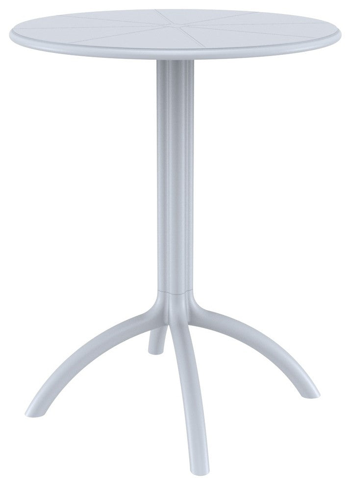 Compamia Octopus Round Bistro Table, Silver-Gray
