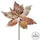 Poinsettia Sequin Aritificial Christmas Spray , Rose Gold, 13"
