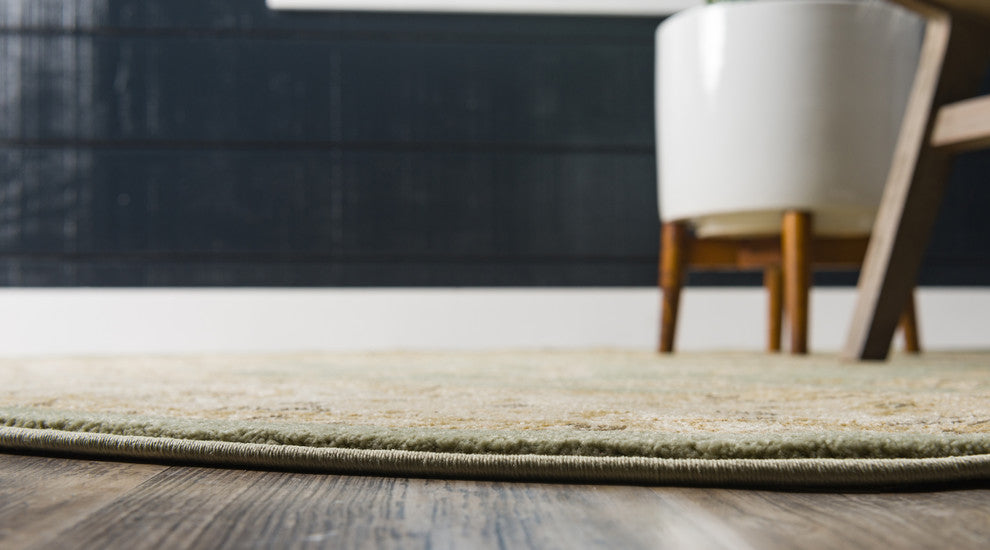 Unique Loom Light Green Edinburgh Tansy 6'x6' Round Rug