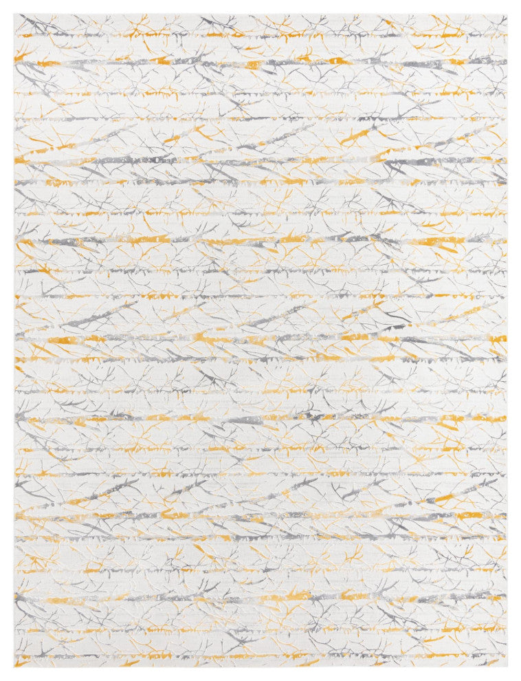 Unique Loom Anne Finsbury Rug, Yellow and Gray, 9'x12'