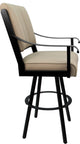 Leather Swivel Metal Bar Stool - Memphis on Warren Base, Tan Leather on Black, 34"