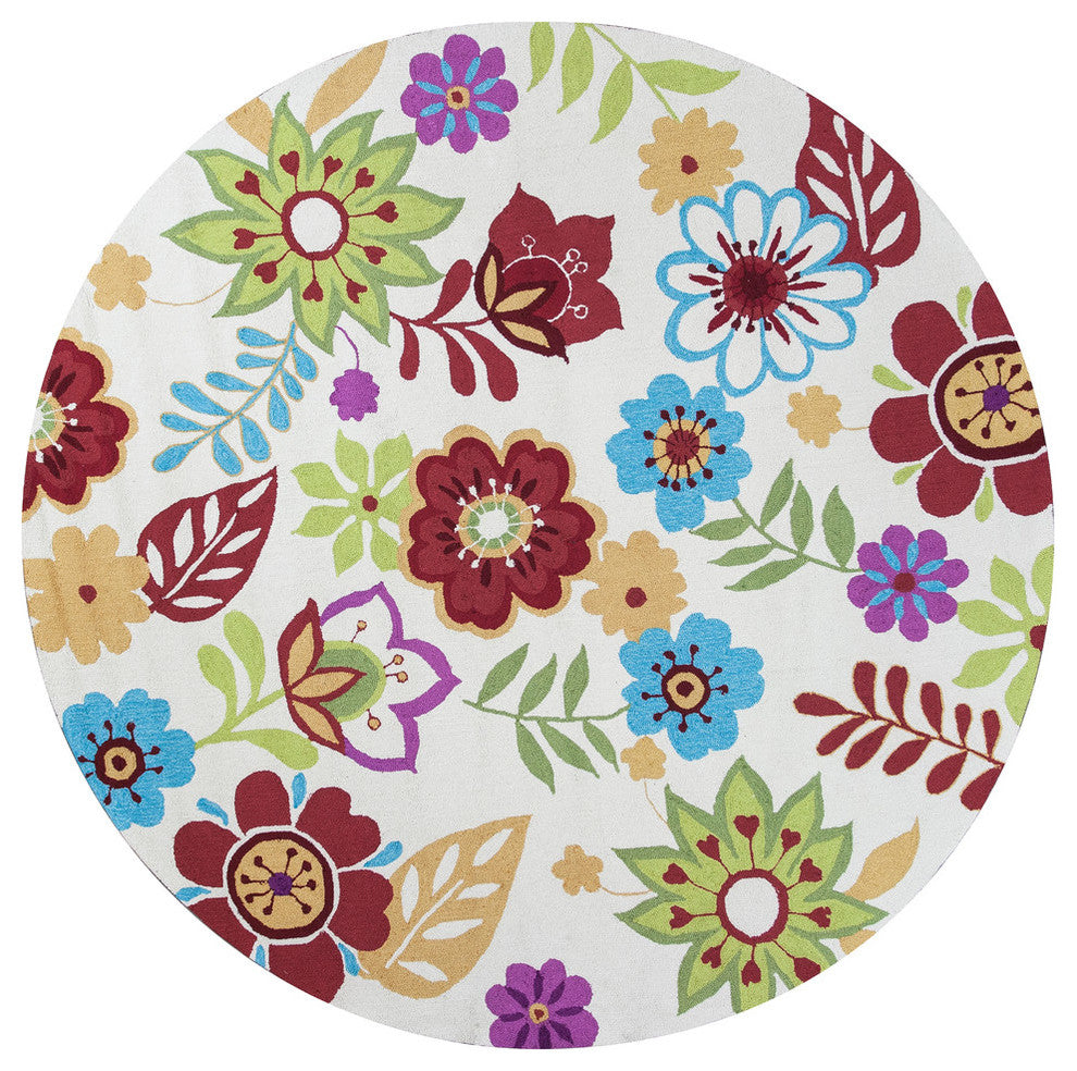 Sonesta 2012 Ivory Retro Floral Rug, 2'x7'6" Runner