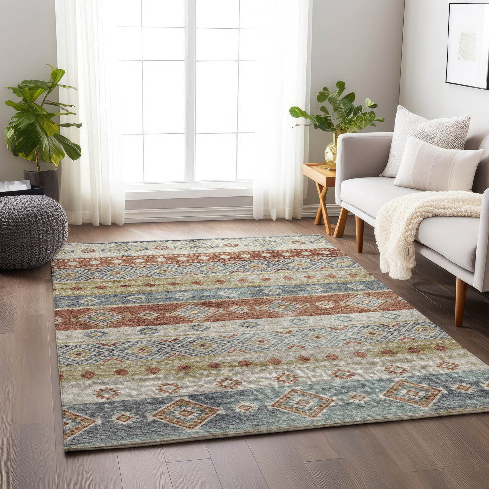 Addison Premium Washable Mayfield AMF118 Multi 3' x 5' Rug