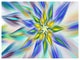 Dancing Blue Fractal Flower, Floral Canvas Art Print, 40"x30"
