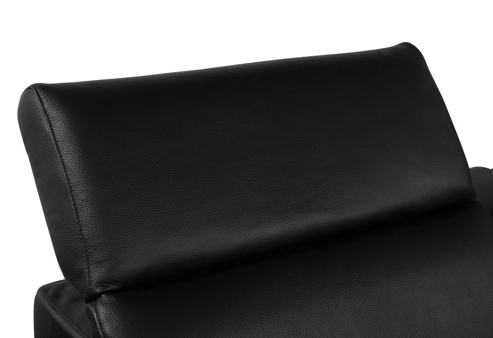 GIOVANNI 8-Piece 2-Power Reclining Italian Leather Sectional, Black